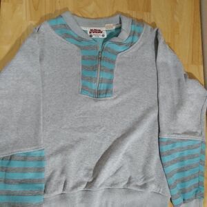 Vintage Main Event Color Block Stripes Crewneck Sweatshirt